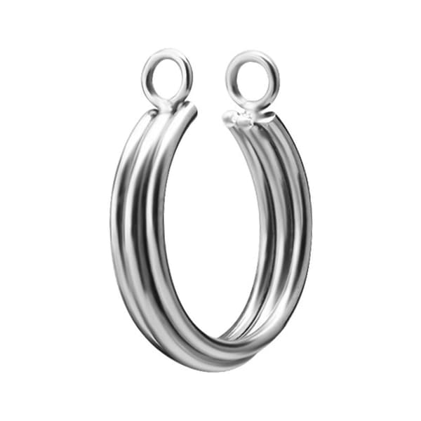 Titanium Dekorativ vægtstangsring - Sølv - D-034 13 mm