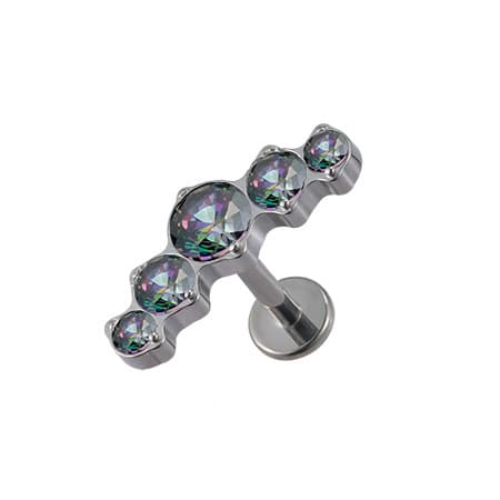 Titaaninen koristeellinen labret - Vitrail Medium zirkoni - TGW-079 1.2/6