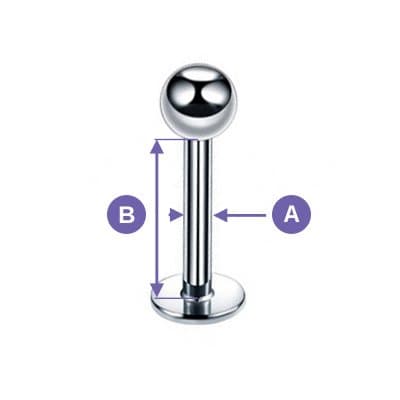 Titanium labret slange sølv - TGW-084 1.2/6