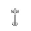 Miniatyrbillede 1 af 2: Titanium labret kryds - hvide zirkoner - TGW-086 1.2/6