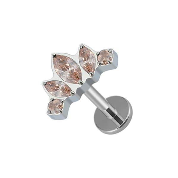 Titan silver labret - champagne zirkoner - TGW-088 1.2/6