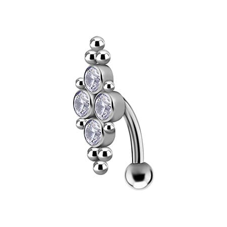 Titanium navle ring - Premium Zirconia farvet - TPP-032 1.6/8