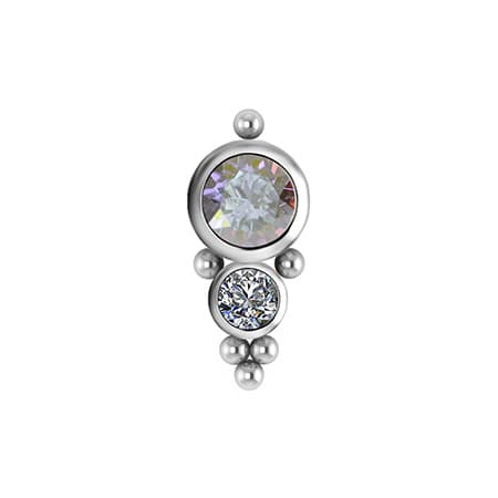 Titaaninen koristeellinen labret - Premium Zirkonia - värillinen - TGW-071 1.2/6