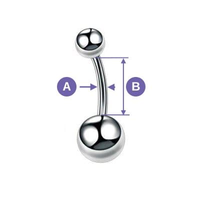 Titanium navle ring med vitrail medium zirconia - TPP-014 1.6/10