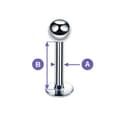 Miniatyrbillede 3 af 3: Titanium labret guldbi - TGW-103 1.2/8