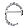 Miniatyrbillede 2 af 2: Sølv nippelring med hvide zirkoner - PREMIUM ZIRCON - S-012 1.6/16