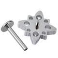 Miniatyrbillede 2 af 2: Titanium labret sølv blomst med blå zirkoner - TGW-106 1.2/6
