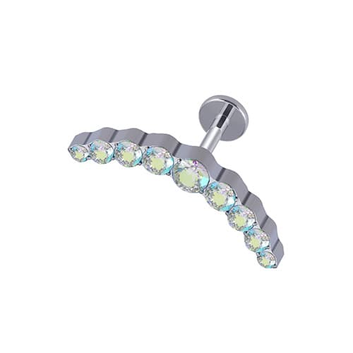 Titaanihopea labret-korvakoru opaalizirkoneilla - TGW-002 1.2/8