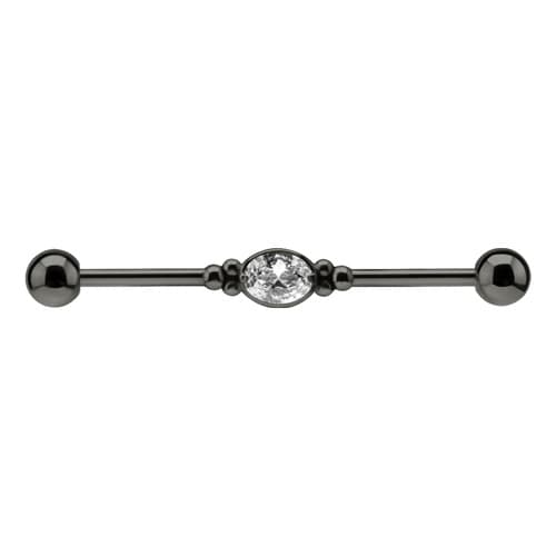 Industriell dekorativ - svart med zirkon - IND-039 1,6/36