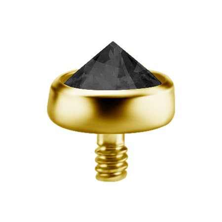Titanium Dermal Cap Gold - Musta Premium Zirkonia - TNA-058 1,6/5