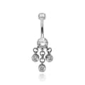 Miniatyrbillede 1 af 2: Titanium navlering med hvide zirkoner - TPP-002 1.6/10