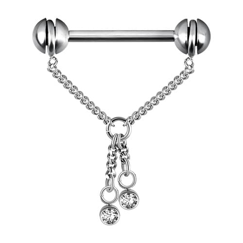 Silver nippelring - Premium Crystals - S-009 1.6/16/5