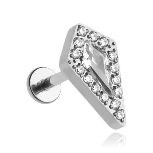 Titan dekorativt labret - vit zirkon - TGW-045 1,2/6