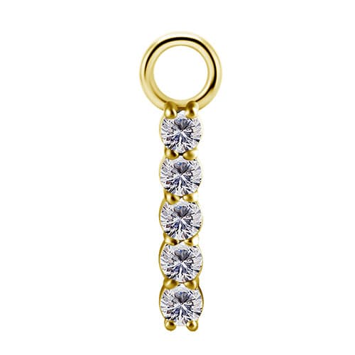 Berlocker - CoCr NF - guld M - PREMIUM ZIRCONIA - D-038