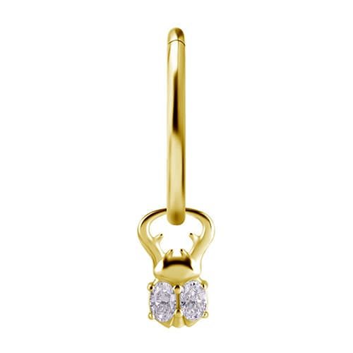 Berlocker - CoCr NF - guldbagge - PREMIUM ZIRCONIA - D-044