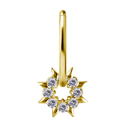 Charms - CoCr NF - dekorativt guld - PREMIUM ZIRCONIA - D-046