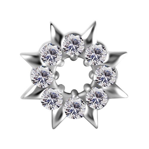 Charms - CoCr NF - dekorativt sølv - PREMIUM ZIRCONIA - D-046