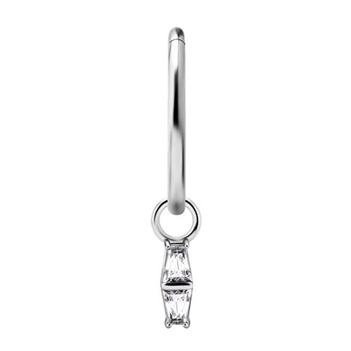 Berlocker - CoCr NF - dekorativa - silver - PREMIUM ZIRCONIA - D-047