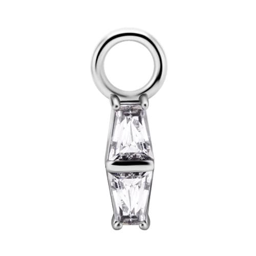Berlocker - CoCr NF - dekorativa - silver - PREMIUM ZIRCONIA - D-047