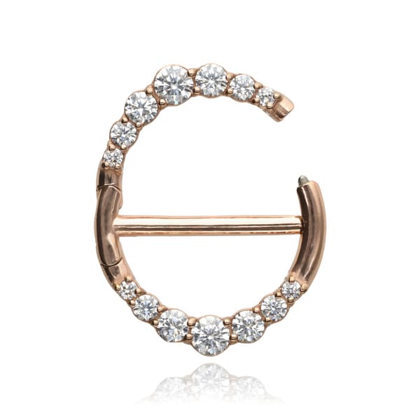 Nännisormus ruusukultaa valkoisilla zirkoneilla - PREMIUM ZIRCON - S-012 1.6/14