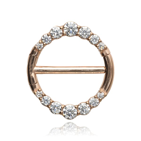 Nännisormus ruusukultaa valkoisilla zirkoneilla - PREMIUM ZIRCON - S-012 1.6/14