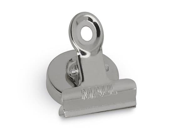 Maul - 2184096 - Magnetiska gem med skärmskydd, bredd 20 mm, 2 stycken, 43 x 40 mm, silver/metall