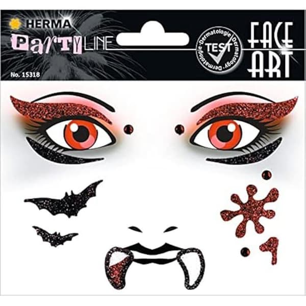 Ansiktsdekal - HERMA - 15318 - Vampyr - Tillfälliga tatueringar - Glitter