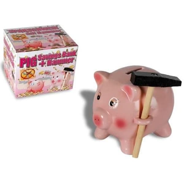 Sparbössa - Ej specificerad - Keramisk gris - Rosa - Med hammare - För barn