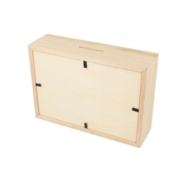 Sparbössa - ARTEMIO - Resa i dekorera trä - 17 x 12 x 5 cm - Rektangulär - Brun