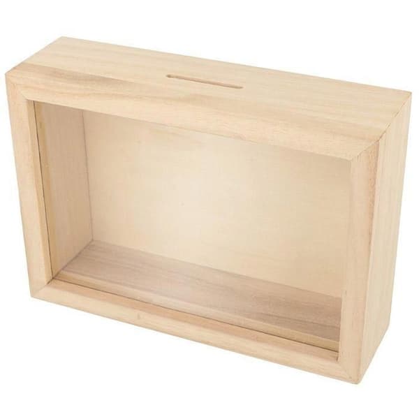 Sparbössa - ARTEMIO - Resa i dekorera trä - 17 x 12 x 5 cm - Rektangulär - Brun