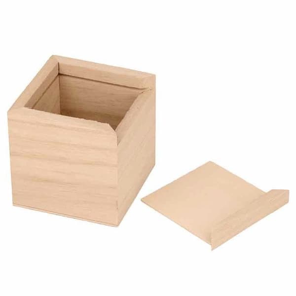Set med 6 fyrkantiga spargrisar i trä - 6 x 6 x 6 cm