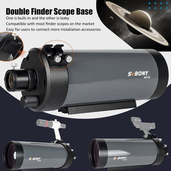 Svbony MK105 Maksutov Cassegrain-teleskop, 105 mm F13 99 % reflektivitet dielektrisk beläggning, dubbel svansmonterad bas