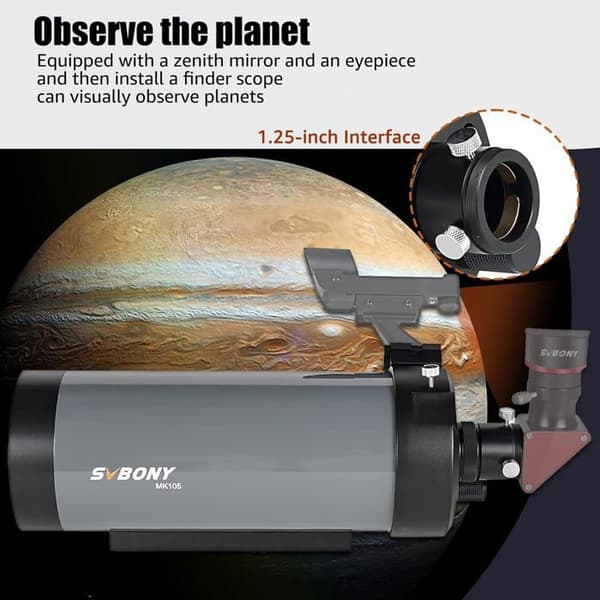 Svbony MK105 Maksutov Cassegrain-teleskop, 105 mm F13 99 % reflektivitet dielektrisk beläggning, dubbel svansmonterad bas