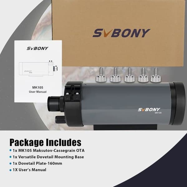 Svbony MK105 Maksutov Cassegrain-teleskop, 105 mm F13 99 % reflektivitet dielektrisk beläggning, dubbel svansmonterad bas