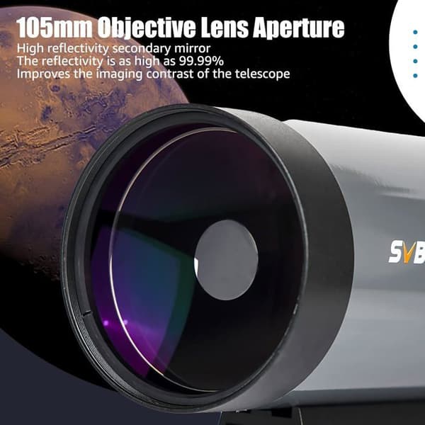 Svbony MK105 Maksutov Cassegrain-teleskop, 105 mm F13 99 % reflektivitet dielektrisk beläggning, dubbel svansmonterad bas