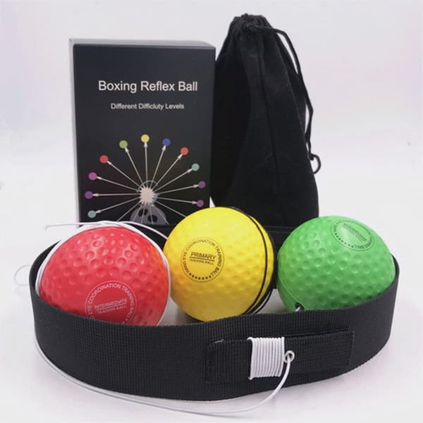Boxningsreflexboll, 3 svårighetsgrader Boxningsboll med pannband