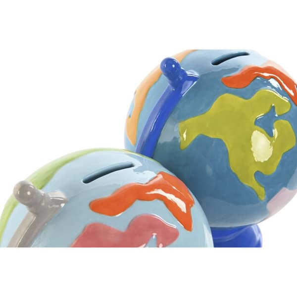 Sparegris Home ESPRIT Dolomite Globus 14,5 x 13,5 x 19 cm (2 enheder)