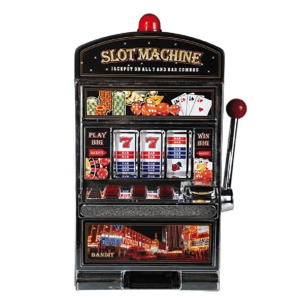 Pvc spargris i form av en spelautomat