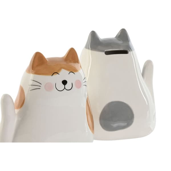 Sparbössa Home ESPRIT Dolomite Katt 13,5 X 10 X 15 cm (2 antal)