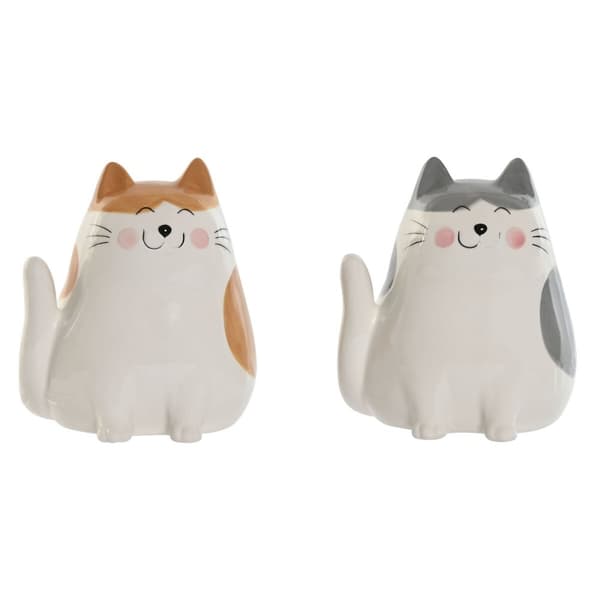 Sparbössa Home ESPRIT Dolomite Katt 13,5 X 10 X 15 cm (2 antal)