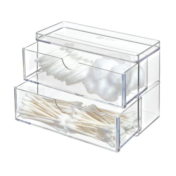 Tirelåda Interdesign - 04355CEU - The Home Edit by iDesign Mini organiser med 2 lådor i återvunnen transparent plast
