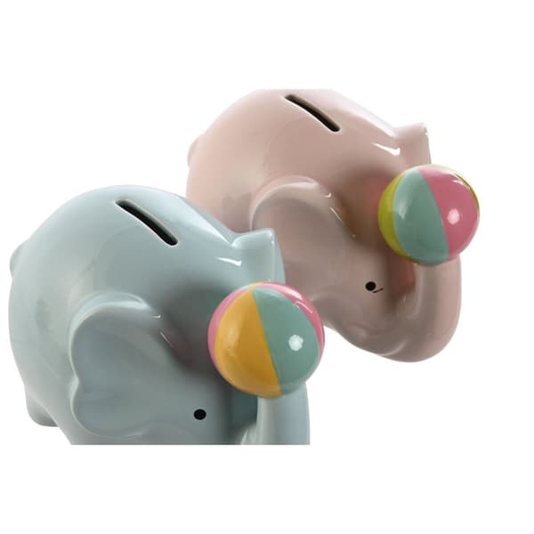 Sparebøsse Home ESPRIT Dolomite Elefant 17 x 11 x 14,5 cm (2 enheter)