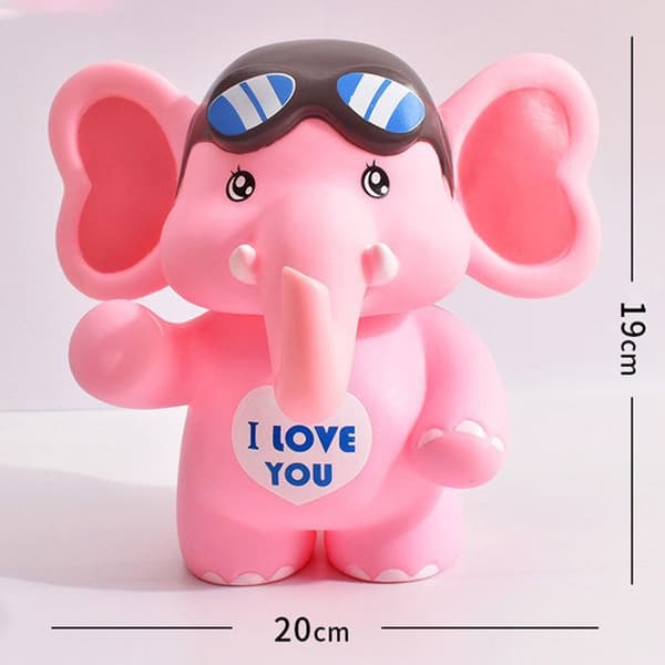 Spargris - TD® - Elefant - Tjock emalj - 20*19cm - Julklapp till barn