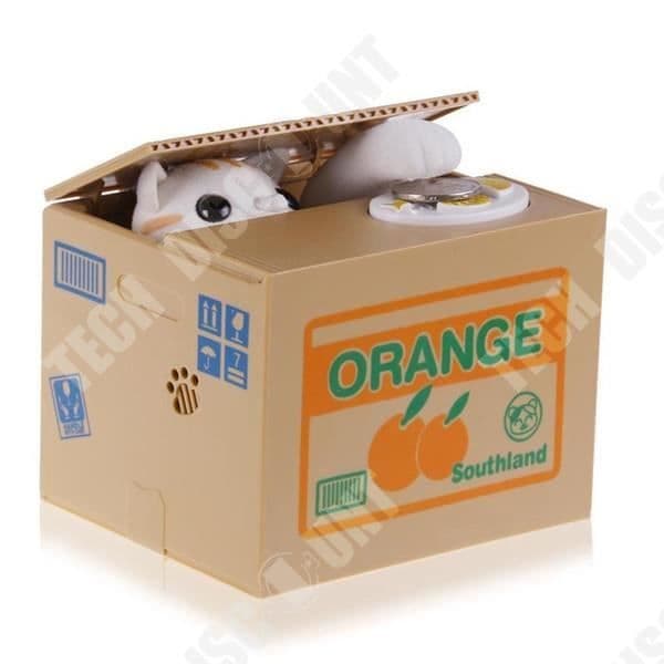 TD® Kattformad spargris Automatiserad stöld - Box - Present - Söt - Mynt - Sparar - Roligt - Barn- Vuxna - Dekoration