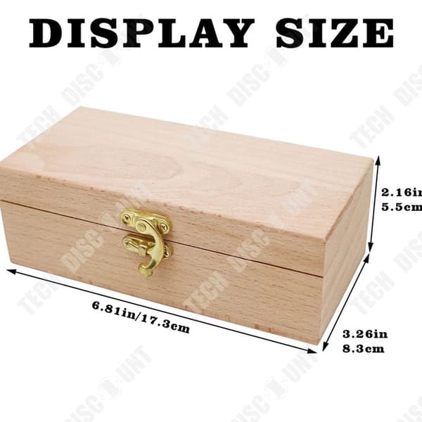 TD Money Storage Box Liten trä Lås Box Spargris Mynt Fack Pengar Clip