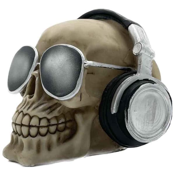 Spargris - Ej specificerat - Skalle - Solglasögon - Polyresin - 13,5 x 11,5 x 14 cm