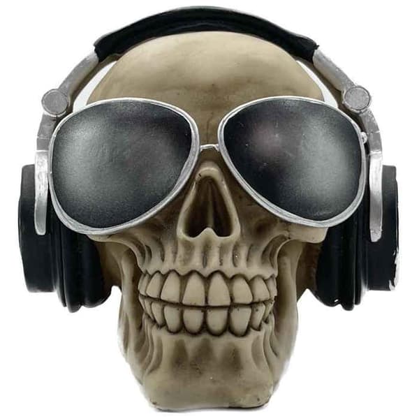Spargris - Ej specificerat - Skalle - Solglasögon - Polyresin - 13,5 x 11,5 x 14 cm