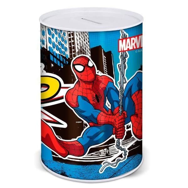 Marvel spiderman metall spargris Höjd 15 cm diameter 10 cm