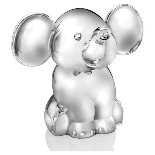 Spargris för barn, silverfärgad, elegant, i present, elefant | Storlek: 110x136x42mm | SKU: ZV6035261