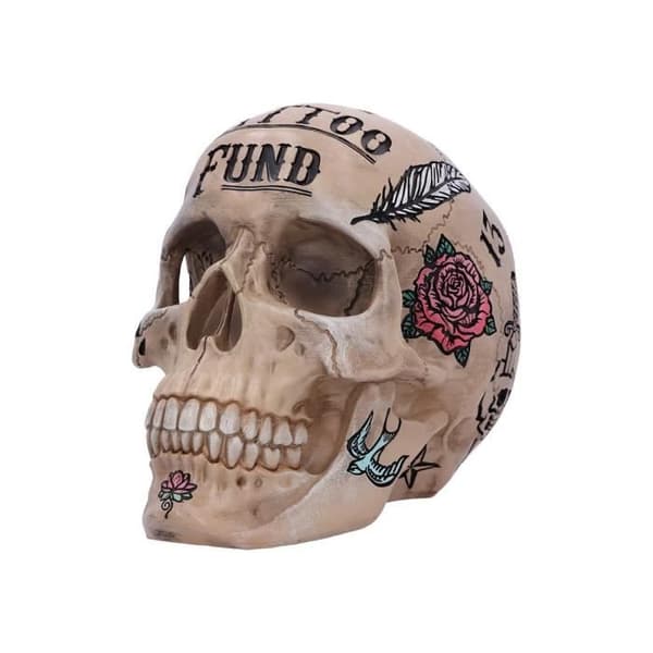 Spargris - GRINDSTORE - Tribal Tattoo Fund Skull/Crane - Vit - Blandat